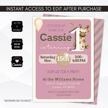 1st birthday party invite